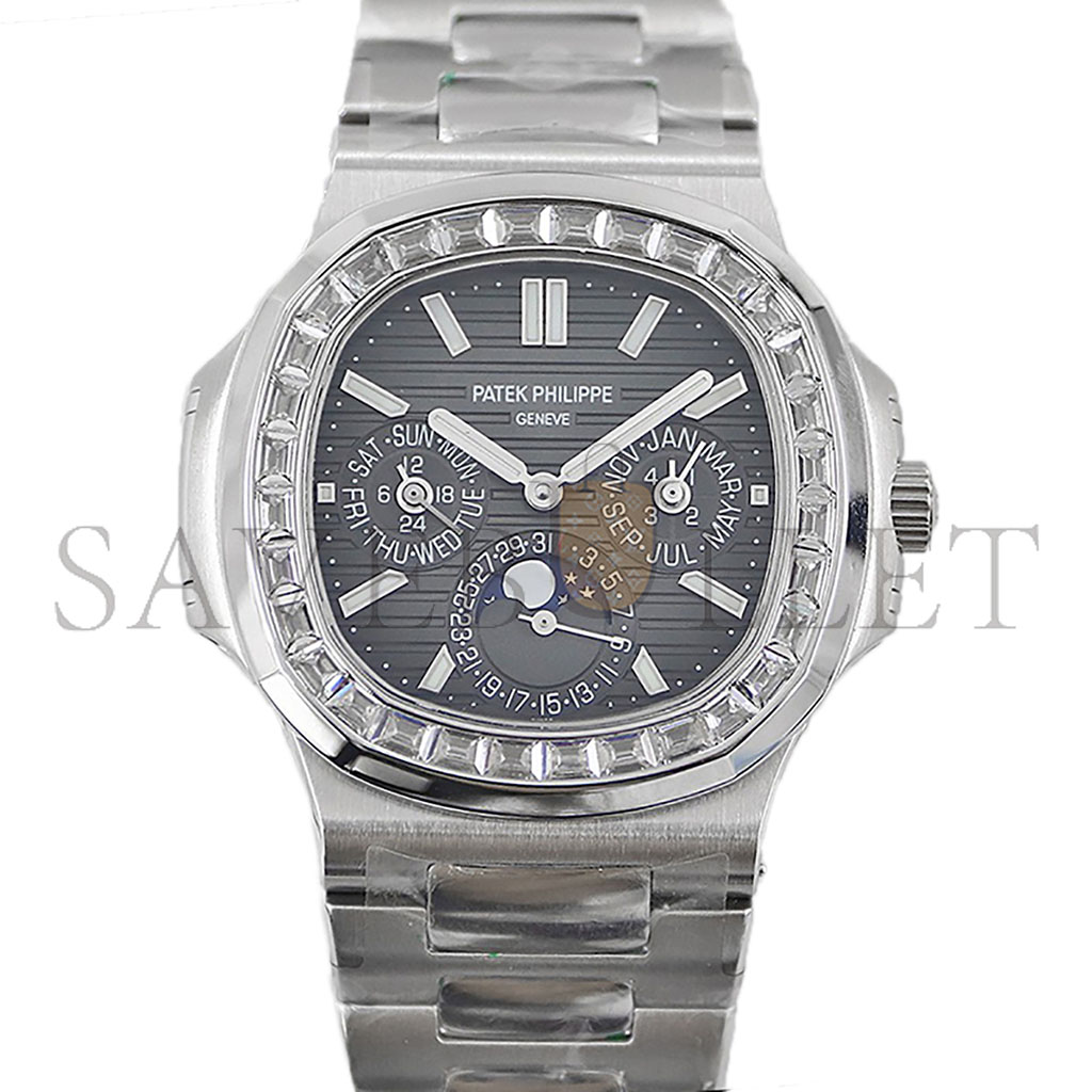PATEK PHILLIPE NAUTILUS GREY DIAL WITH DIAMOND BEZEL IN STEEL 40MM WATCH 5740/1G-001